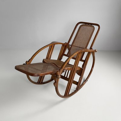 Italian Art Nouveau Rocking Chair by Società Anonima Antonio Volpe