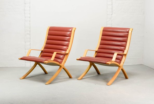 Mid Century Danish High Back Ax Lounge Chairs By Hvidt And