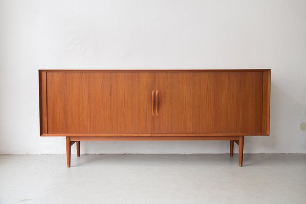 Vintage Danish Teak Sideboard with Tambour Doors Arne Vodder sale at Pamono