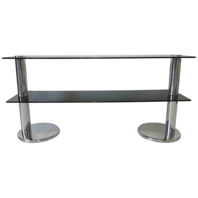 Italian Chrome And Glass Console Table 1970s For Sale At Pamono