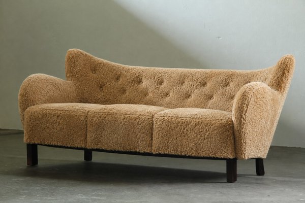 Danish Club Sofa by Fritz Hansen & Flemming Lassen, 1930s