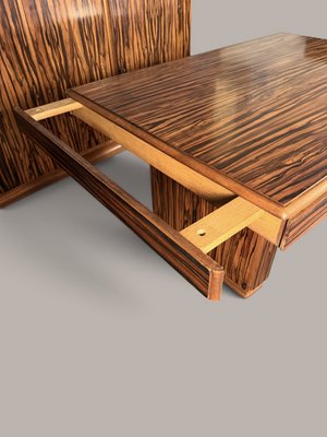 Art Deco Dining Room Set in Makassar Ebony, 1930, Set of 3 for