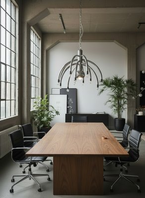 Vintage Space Age Chrome 13-Light Chandelier attributed to