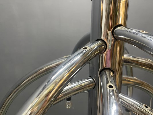 Vintage Space Age Chrome 13-Light Chandelier attributed to