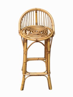 Vintage Rattan and Bamboo Bar Stools by Franco Albini, Italy