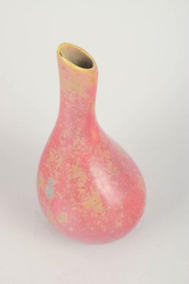 Drop-Shaped Vase with Pink and Yellow Marbled Glaze by Hans