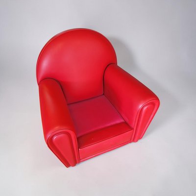Red Leather Vanity Fair Lounge Chair from Poltrona Frau, Italy