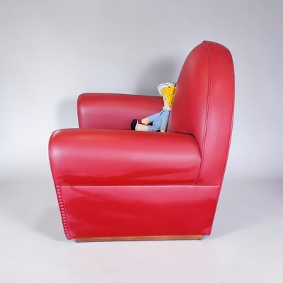Red Leather Vanity Fair Lounge Chair from Poltrona Frau, Italy