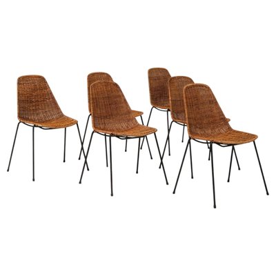 小物 Gian Franco Basket Chairs by Gian Franco Legler, 1951, Set of 6 for sale at Pamono