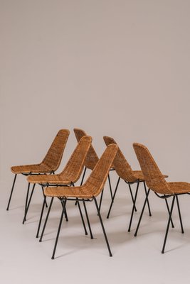 Basket Chairs by Gian Franco Legler, 1951, Set of 6 for sale at Pamono
