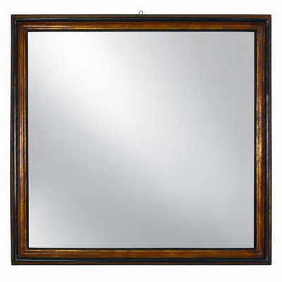 Large Antique Italian Mirror in Ebonized and Gilt Wood Frame in