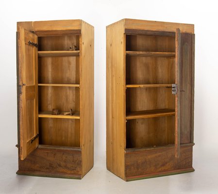 Late 18th Century Swiss Painted Wedding Pine Armoire for sale at