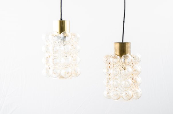 Bubble Glass Pendant Lamps attributed to Helena Tynell & Heinrich