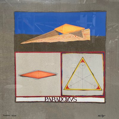 Lucio Del Pezzo, Italian Modern Silkscreen Print, 1970s