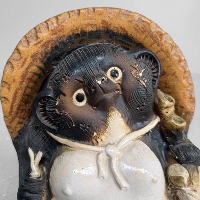 Japanese Shōwa Shigaraki Ware Tanuki Statue, 1960s for sale at Pamono