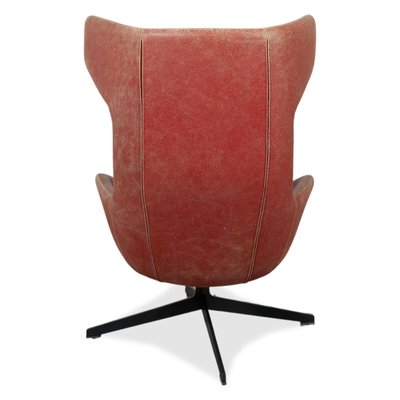 Set of Take a Line for a Walk 389 Lounge Chair and Ottoman in Red