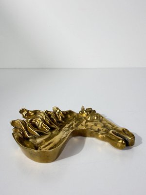 Mid-Century Modern Sculptural Brass Horse Head Ashtray, 1970s for Mid-Century Modern Sculptural Brass Horse Head Ashtray, 1970s for