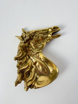 Mid-Century Modern Sculptural Brass Horse Head Ashtray, 1970s for
