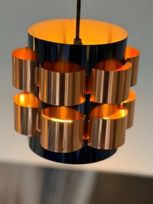 Vintage Copper and Black Pendant Lamp attributed to Werner Schou