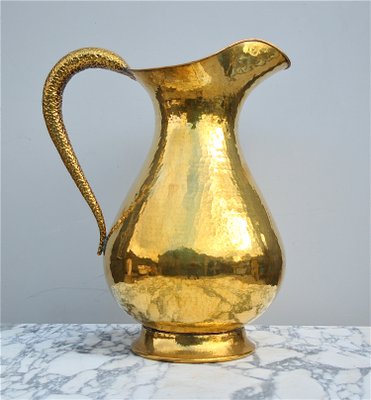 Italian Large Hammered Brass Vase 1950s For Sale At Pamono
