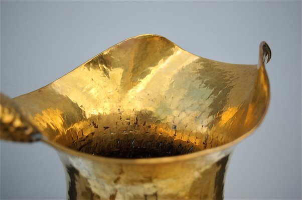 Italian Large Hammered Brass Vase 1950s For Sale At Pamono