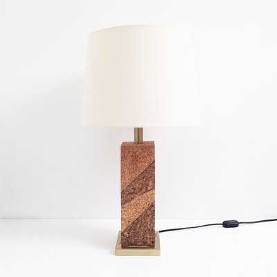 Cork Brass Table Lamp 1960s For, Cork Floor Lamp