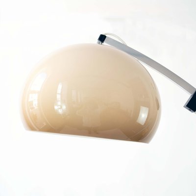 Space Age Arc Floor Lamp with Travertine Base attributed to