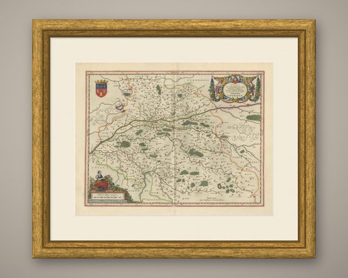 Antique Blaeu Map of Touraine, Tours and the Loire Valley, 1642