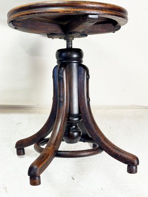 Art Deco Adjustable Piano Stool from Fischel, Former