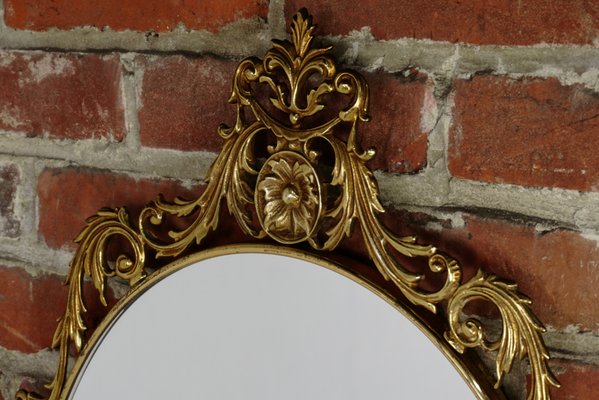 Vintage Brass Oval Mirror For At Pamono Vintage Brass Oval Mirror For At