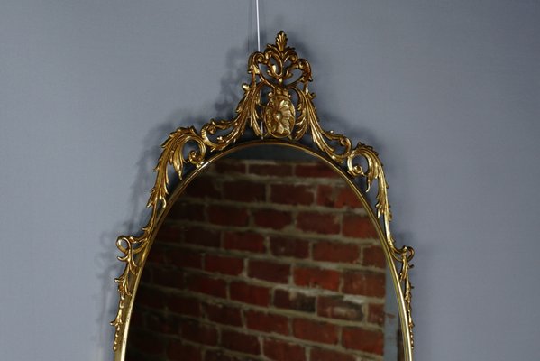 Vintage Brass Oval Mirror For At Pamono Vintage Brass Oval Mirror For At