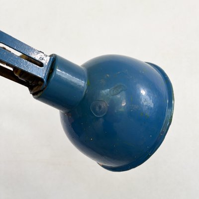 Articulated Industrial Lamp with Blue Shade from Dugdills, 1930s