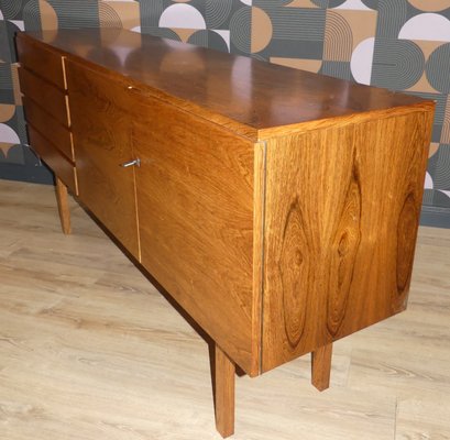 Mid-Century Modern Santos Rosewood 4-Drawer Sideboard with White Interior, 1960s for sale at Pamono
