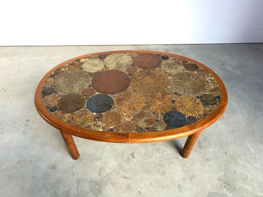 Mid-Century Modern Danish Teak and Tile Coffee Table by Tue