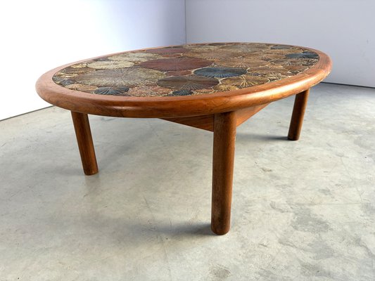 Mid-Century Modern Danish Teak and Tile Coffee Table by Tue