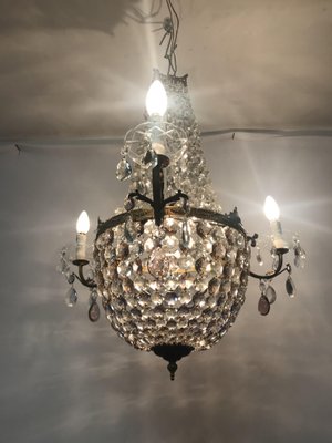 Vintage Italian Crystal Chandelier For At Pamono Vintage Italian Crystal Chandelier 2