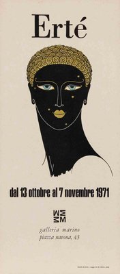Offset Print Exhibition Poster in the style of Ertè, 1971 for sale