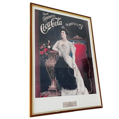 Vintage Coca-Cola Poster from Lillian Nordica, 1970s for sale at