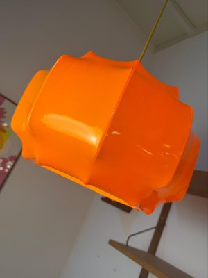 Orange Pendant Lamp with Yellow Cable from Ilka Plast for sale at