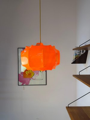 Orange Pendant Lamp with Yellow Cable from Ilka Plast for sale at