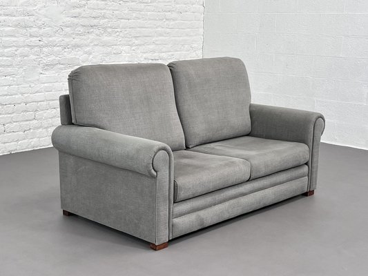 Zwei-Sitzer Sofa mit Sessel in Grauem Stoff, 2er Set