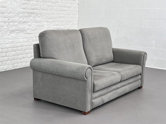 Zwei-Sitzer Sofa mit Sessel in Grauem Stoff, 2er Set