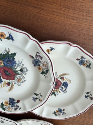 Antique French Earthenware Dessert Plates with Agreste Pattern