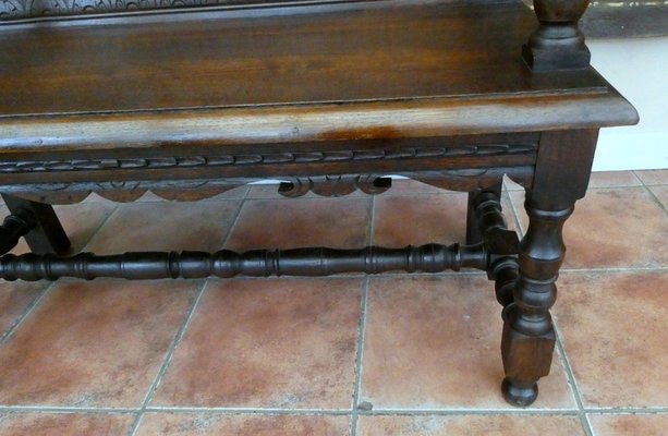 Antique Victorian Carved Country Oak Settle Bench, 1830 for sale