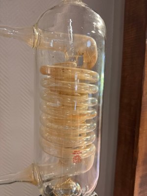 Lampe in Form einer Röhre aus mundgeblasenem Glas, 1930er