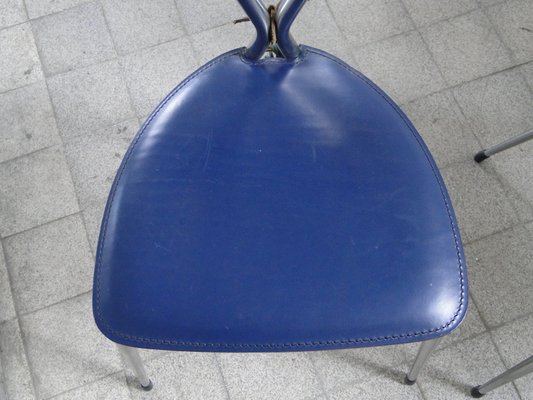 Italian Butterfly Chair with Chromed Steel Tubing and Leather by