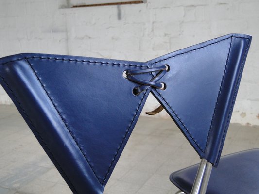 Italian Butterfly Chair with Chromed Steel Tubing and Leather by