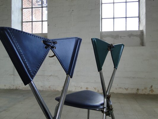 Italian Butterfly Chair with Chromed Steel Tubing and Leather by