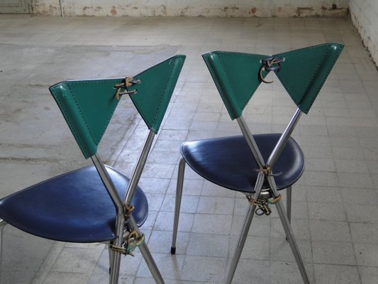 Italian Butterfly Chair with Chromed Steel Tubing and Leather by