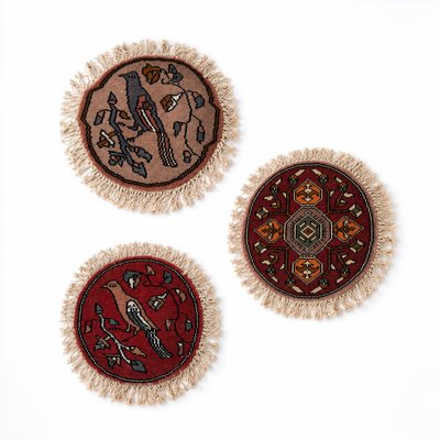Kleine runde orientalische Teppiche, 1970er, 3er Set